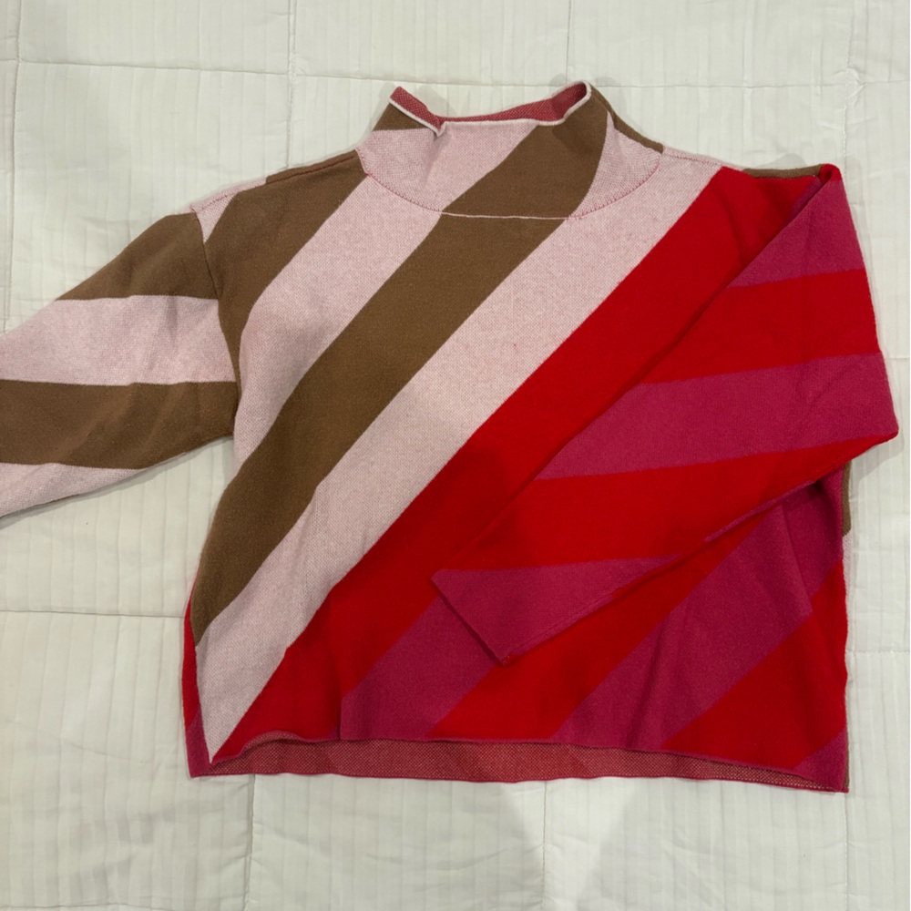 Maeve Pink and Brown Knit Top